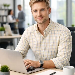 Preppy Plaid Pastels Shirt Men's M Long Sleeve Button Down Collar Yellow Green